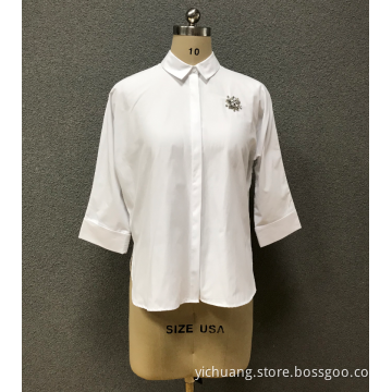 Women's 3/4 Sleeve Breathable Striped Printed Casual Shirts